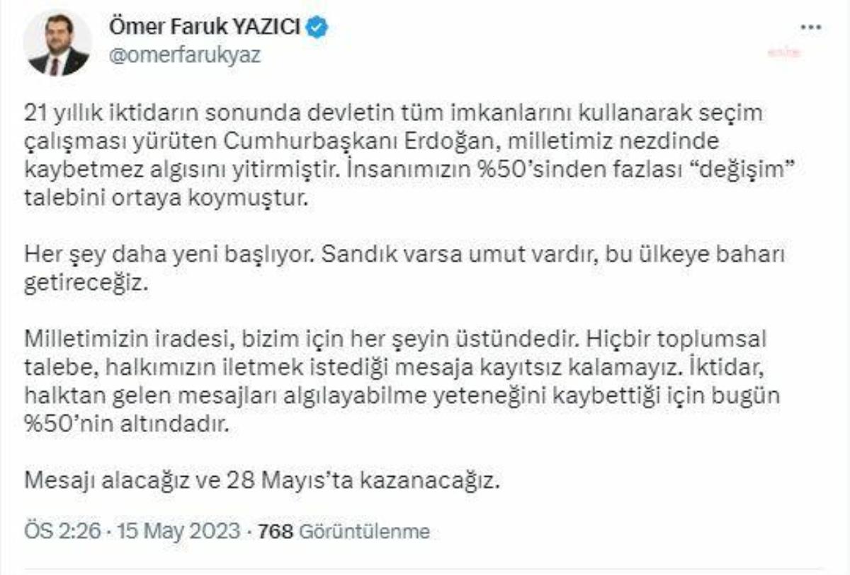 Saadet Partisi İstanbul İl Başkanı Yazıcı: 